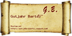 Gutjahr Bartó névjegykártya
